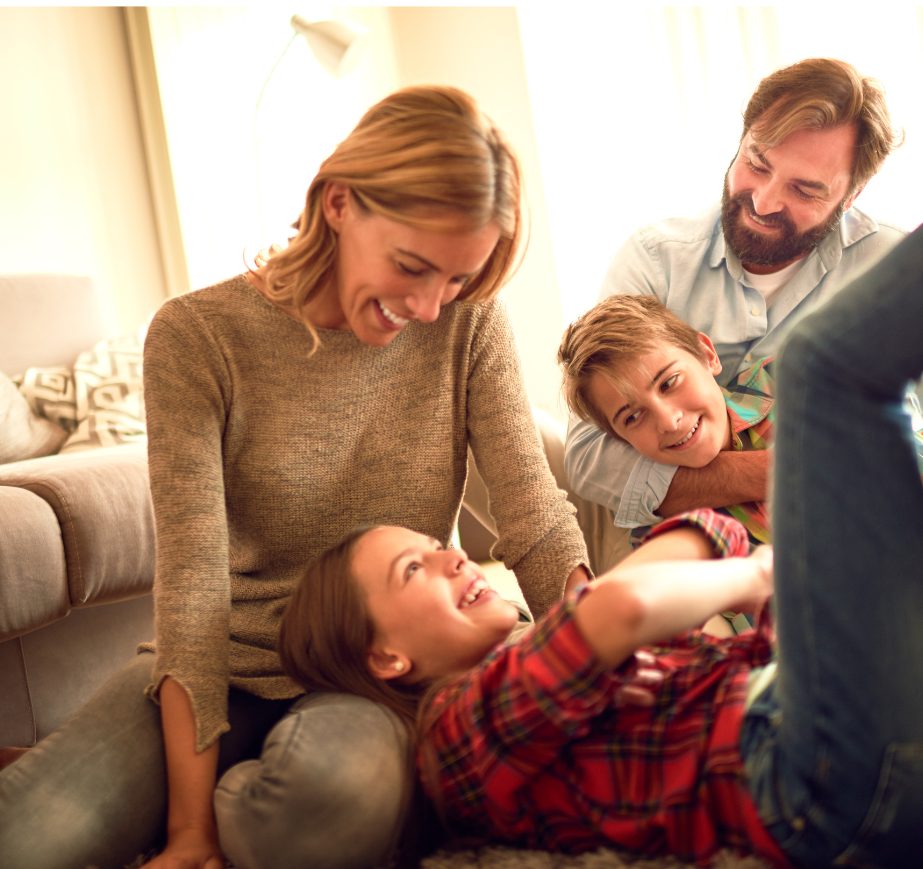 familiy playing