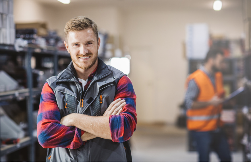 smiling male business owner